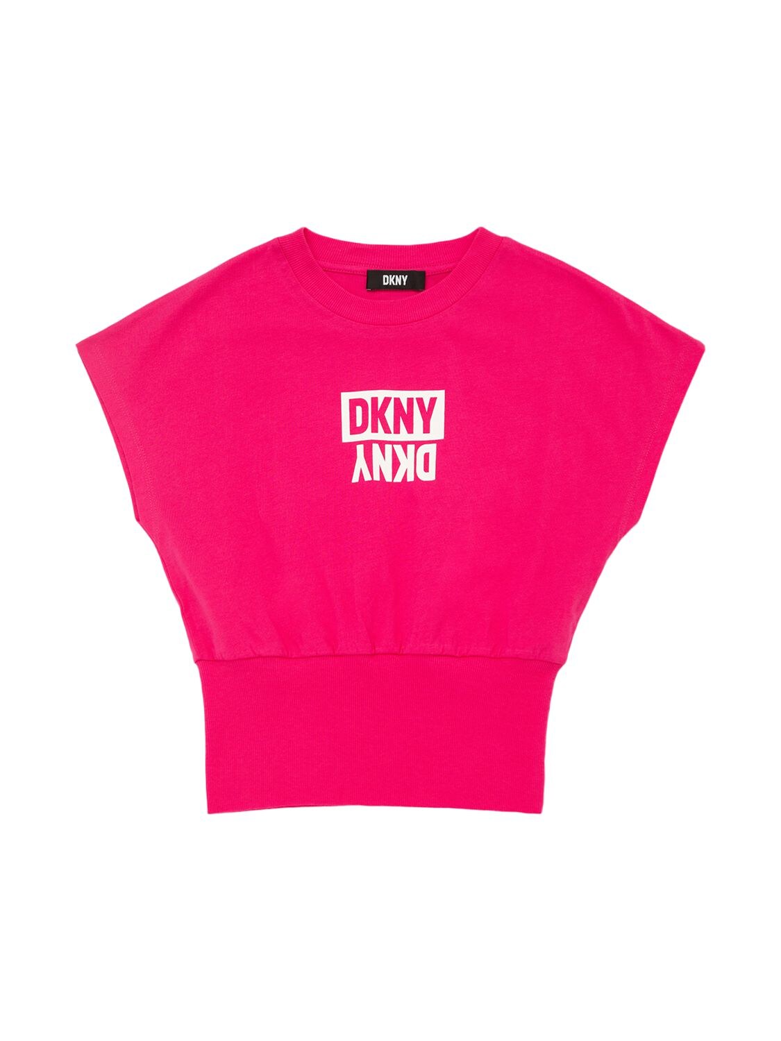T-shirt In Jersey Di Cotone Con Logo - DKNY - Modalova