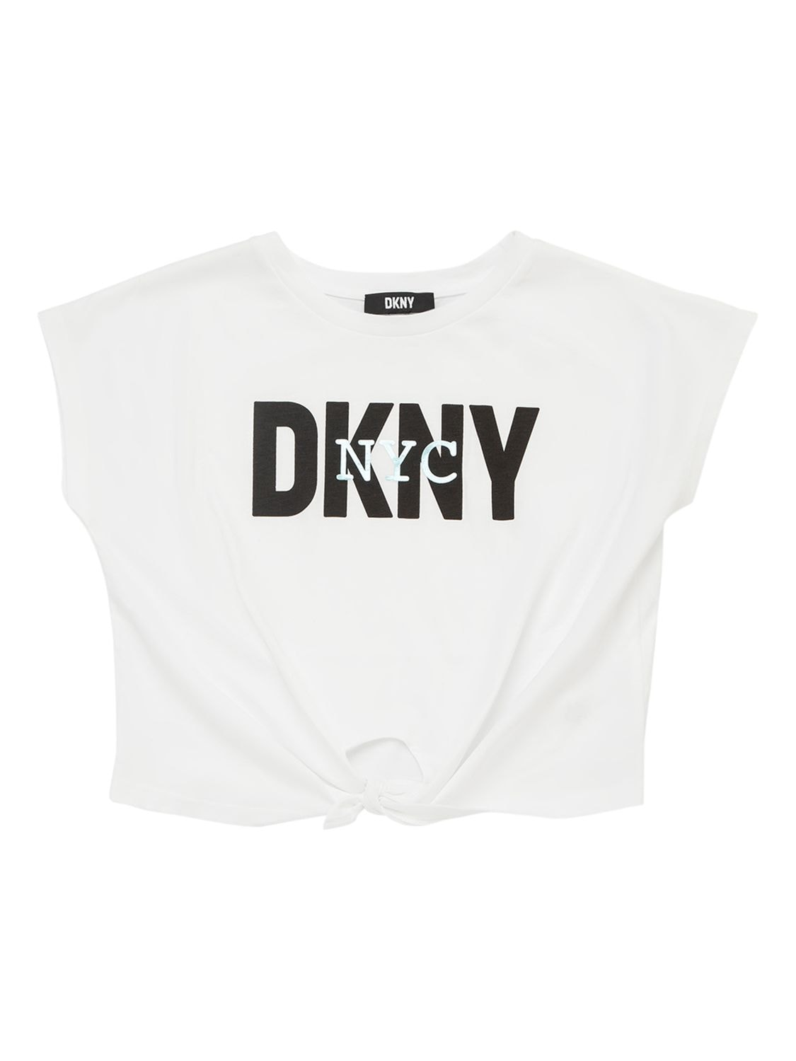 Niña Camiseta De Algodón Jersey Estampada Con Lazo 14a - DKNY - Modalova