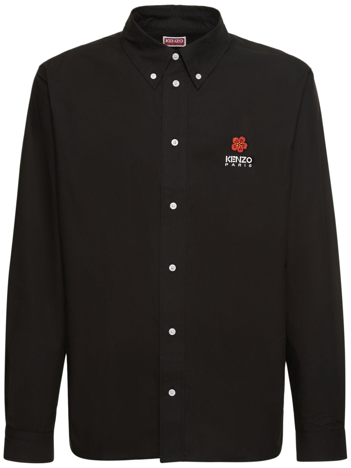 Camicia In Popeline Di Cotone Con Logo - KENZO PARIS - Modalova
