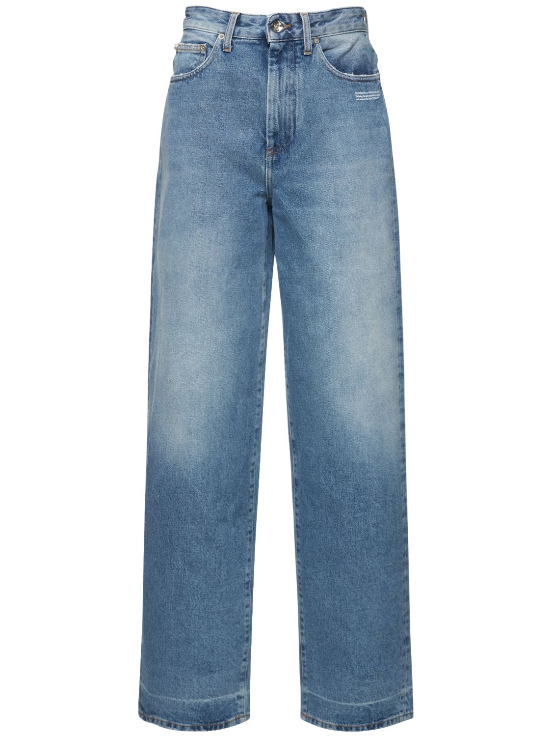 Jeans Baggy Fit Corporate In Denim Di Cotone - OFF-WHITE - Modalova