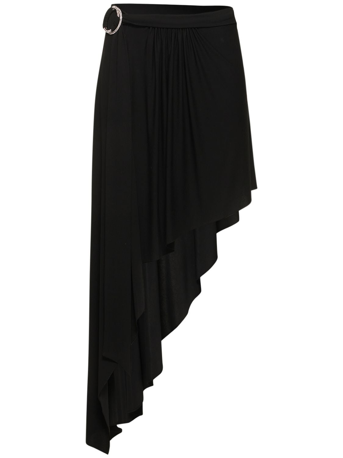 Asymmetric Belted Jersey Midi Skirt - ALEXANDRE VAUTHIER - Modalova