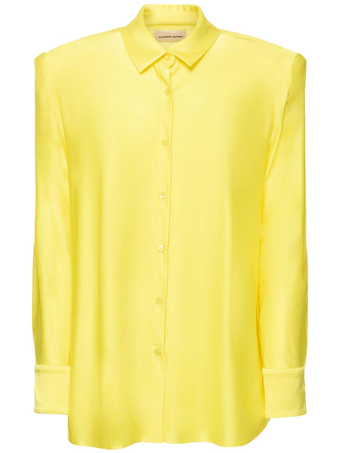 Shiny Jersey Shirt W/ Shoulder Pads - ALEXANDRE VAUTHIER - Modalova