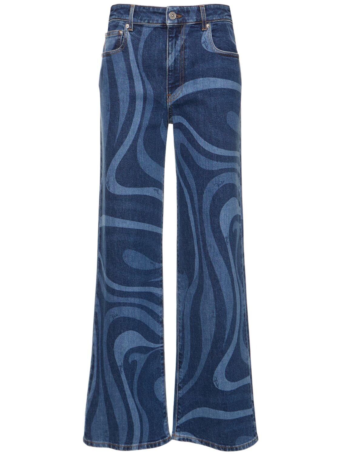 Marmo Printed Denim Wide Jeans - PUCCI - Modalova
