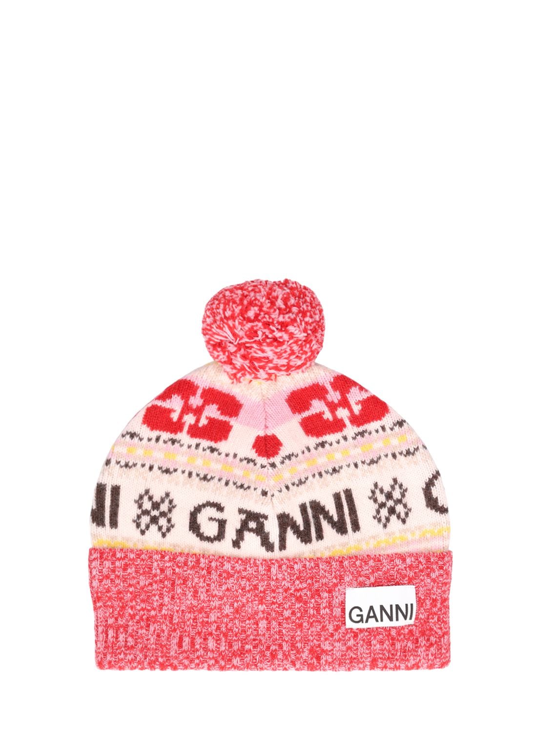 Cappello Beanie In Lana / Pompom - GANNI - Modalova
