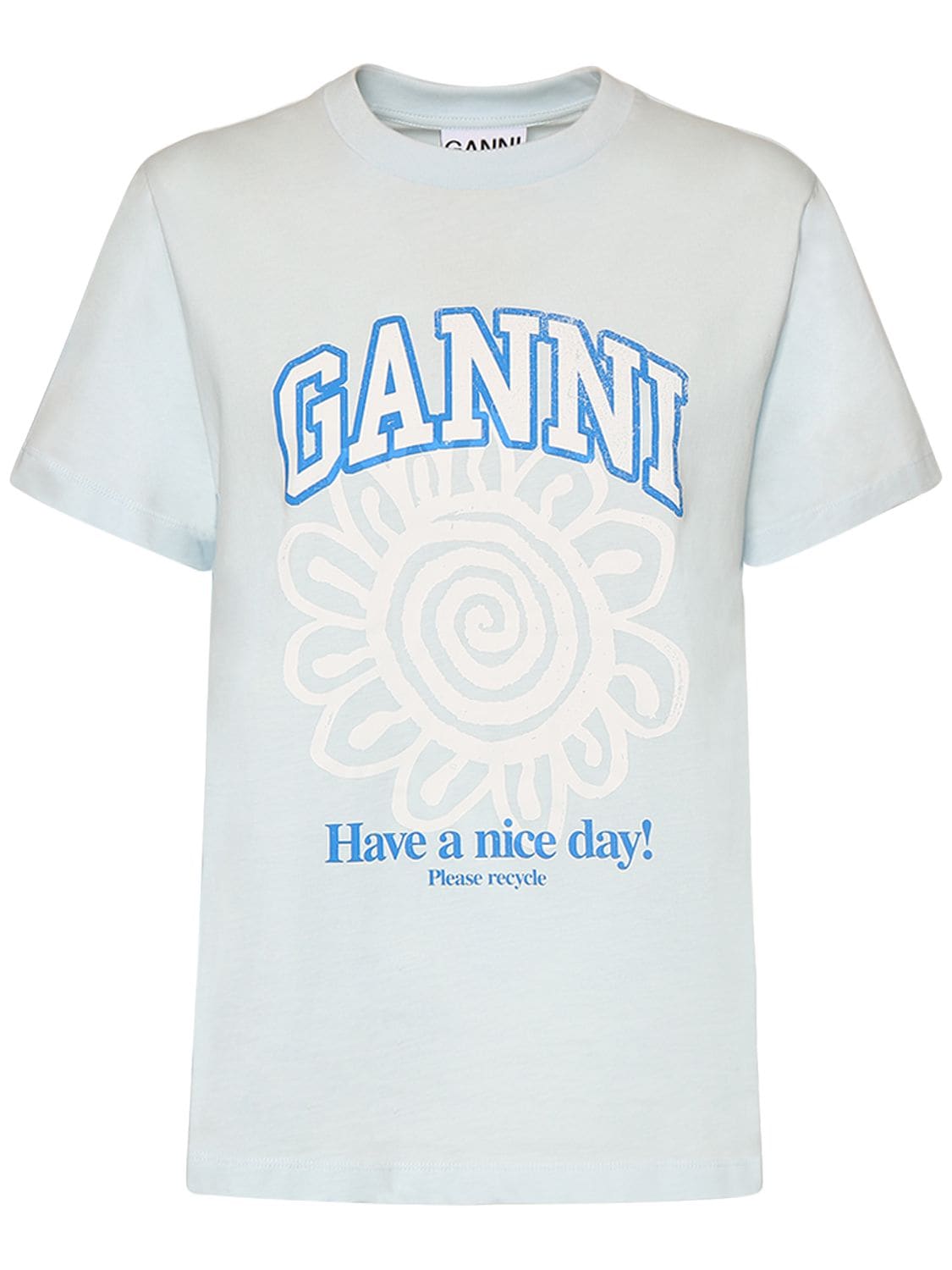 T-shirt Relaxed Fit In Jersey Con Stampa - GANNI - Modalova