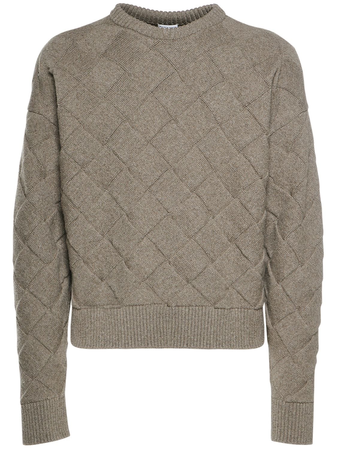 D Intreccio Crewneck Wool Sweater - BOTTEGA VENETA - Modalova