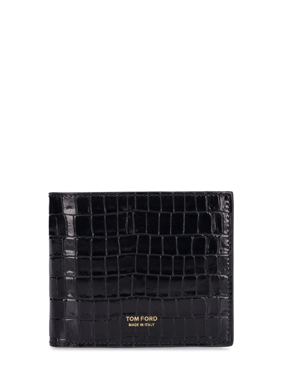 Croc Embossed Glossy Leather Wallet - TOM FORD - Modalova