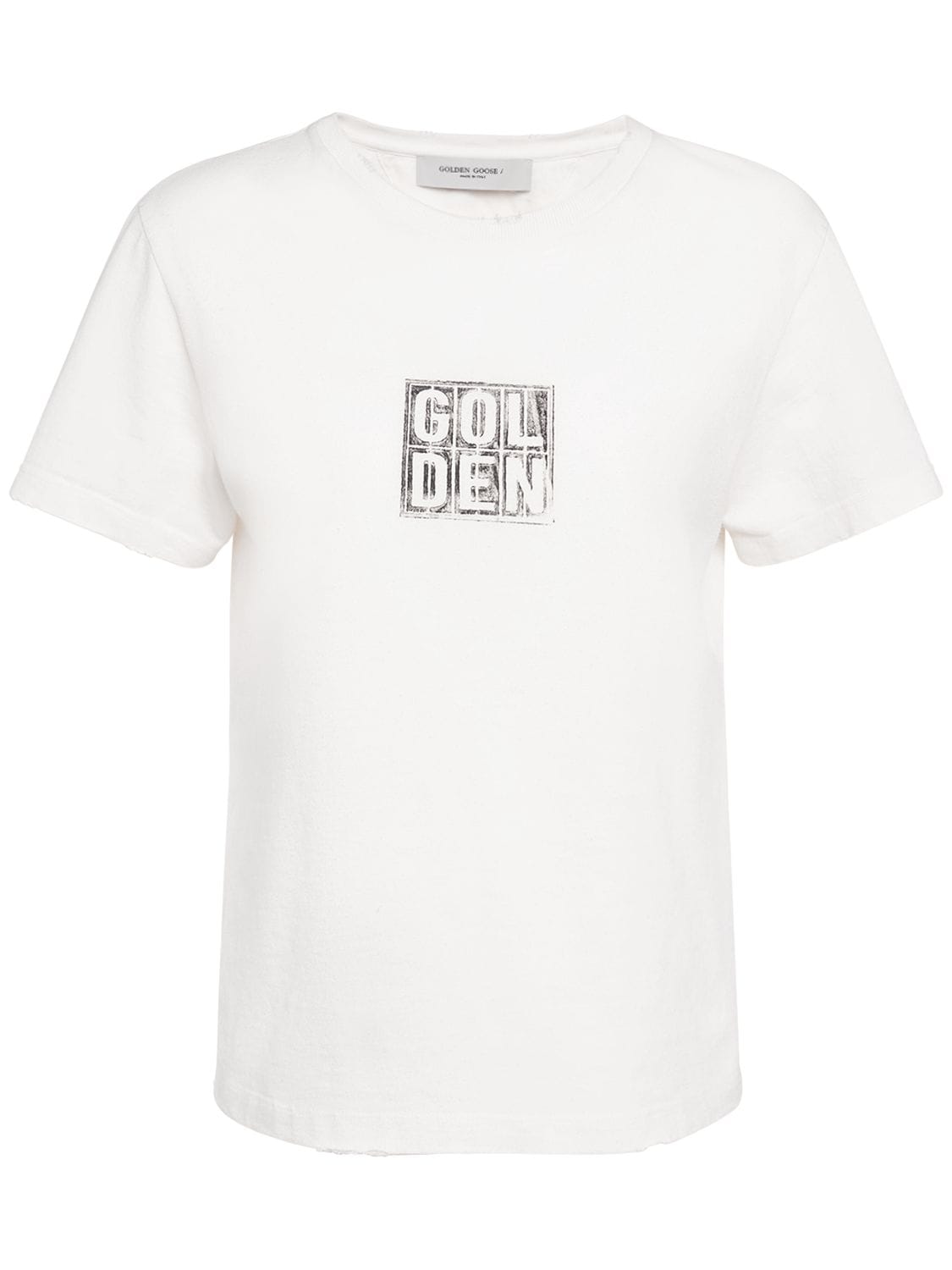 T-shirt Journey In Cotone Con Stampa - GOLDEN GOOSE - Modalova