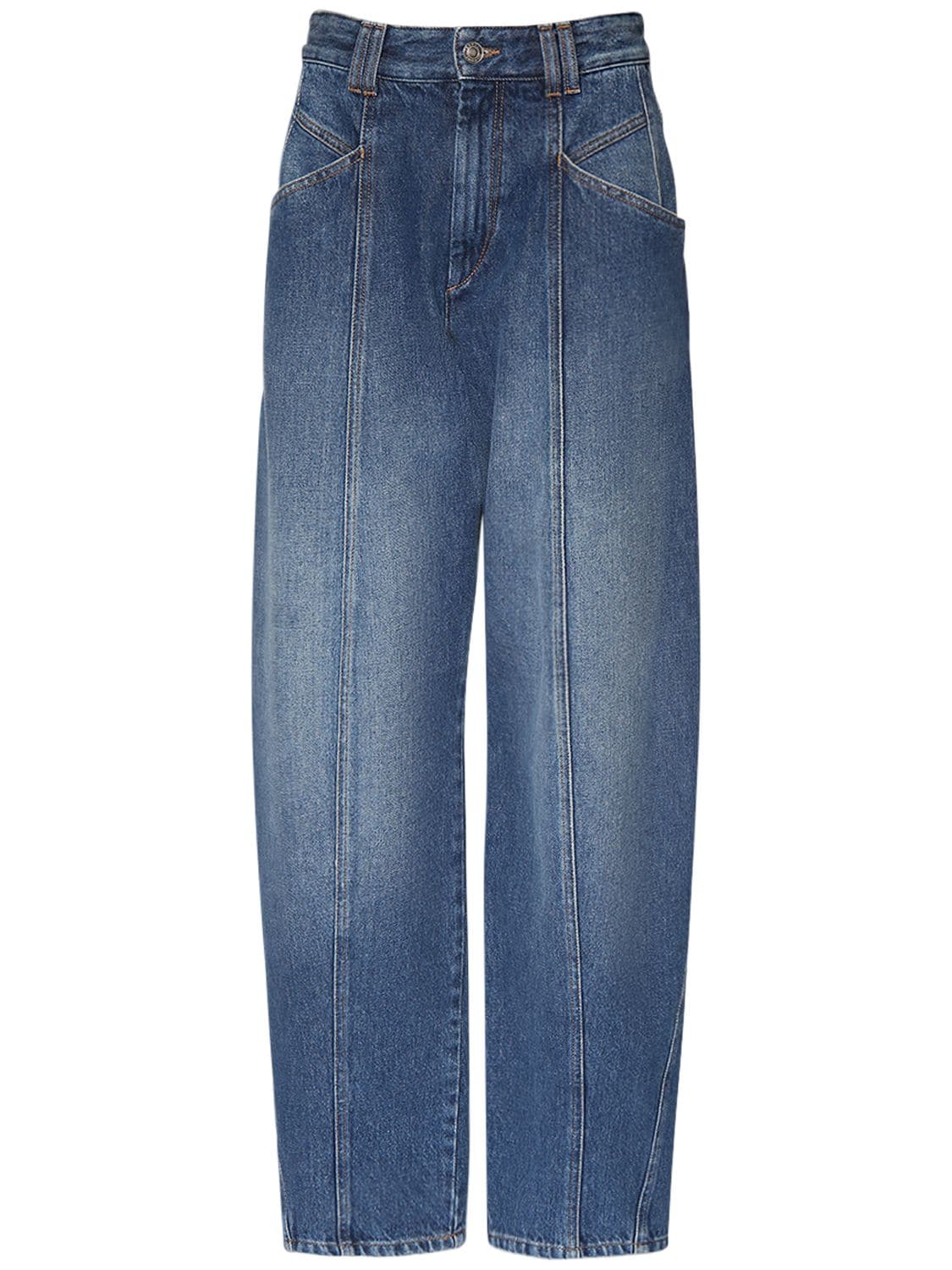 Vetan Faded Cotton Denim Straight Jeans - ISABEL MARANT - Modalova