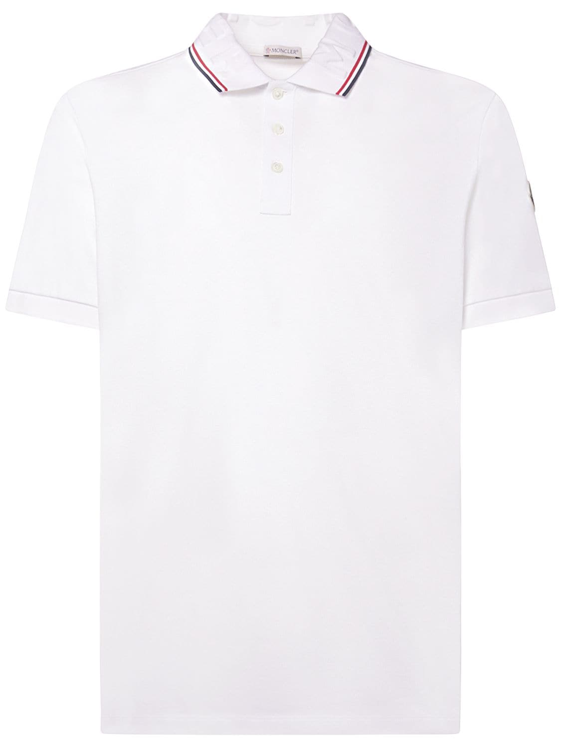Logo Cotton Polo Shirt - MONCLER - Modalova