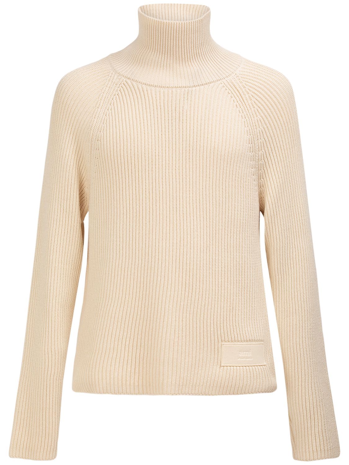 Cotton & Wool Turtleneck Sweater - AMI PARIS - Modalova
