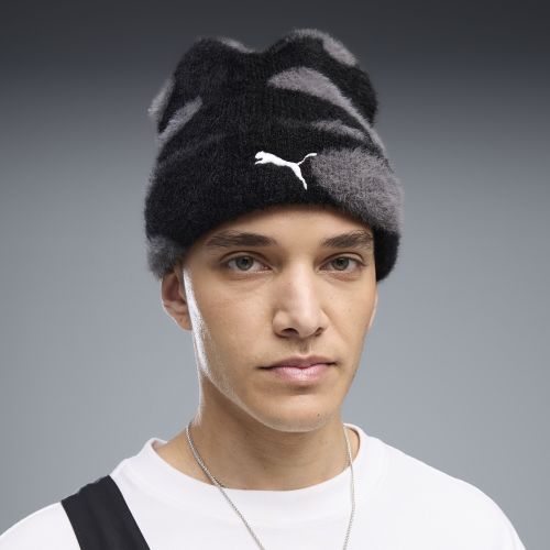 Gorro beanie de corona media de punto cepillado con estampado, Accesoiros, Negro, OSFA - PUMA - Modalova