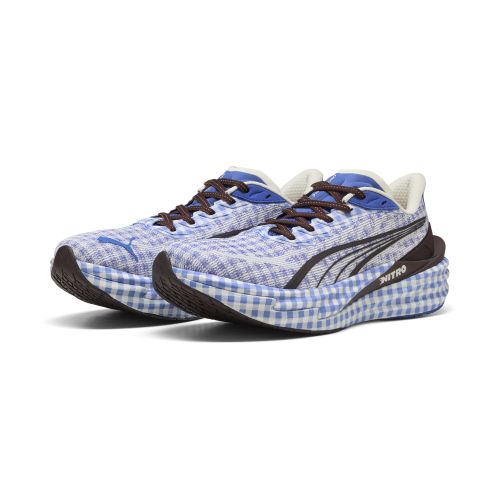 Deviate NITRO 4 Check Running Shoes Men in Blue | Size 10 - PUMA - Modalova