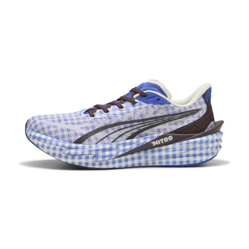 Deviate NITRO 4 Check Running Shoes Men in Blue | Size 10 - PUMA - Modalova