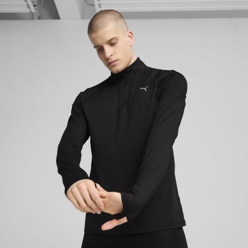 Top da running con zip corta VELOCITY CLOUDSPUN da uomo, Abbigliamento, Nero, XS - PUMA - Modalova