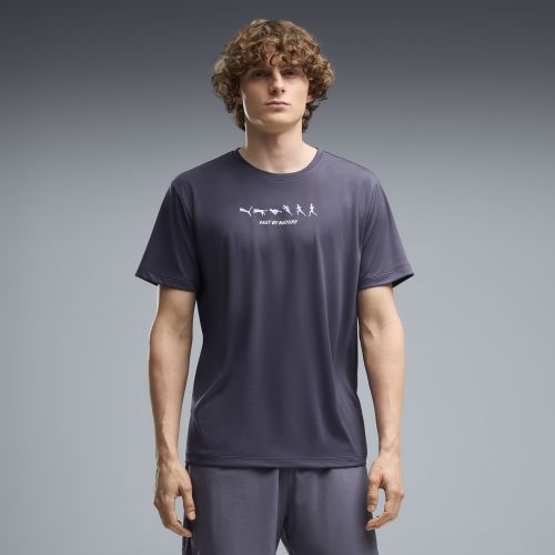 Run Slogan Graphic Running T-Shirt Men in Gray | Size Large - PUMA - Modalova