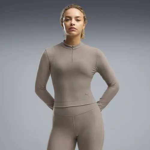 CLOUDSPUN Quarter-Zip Long Sleeve Top Women in Beige | Size Medium - PUMA - Modalova