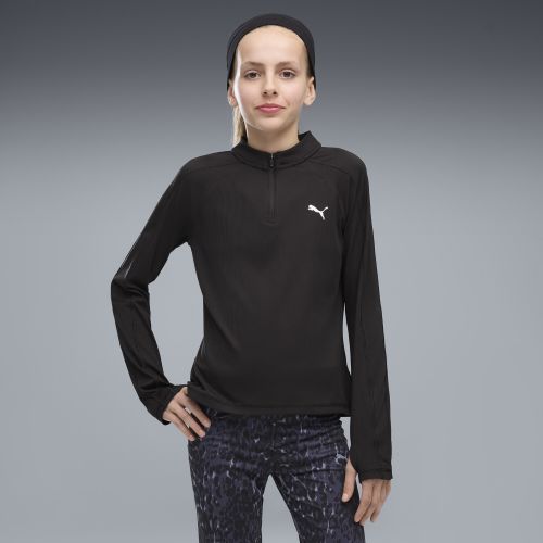 Maglietta a maniche lunghe con zip corta Train All Day Essentials per ragazzi, Accessori, Nero, 15-16Y - PUMA - Modalova
