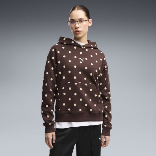 Relaxed Polka-Dot Hoodie Women in Brown | Size Large - PUMA - Modalova