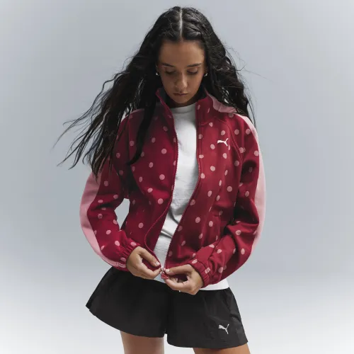 T7 Polka Dots Oversized Track Jacket Women in Red () | Size Large - PUMA - Modalova