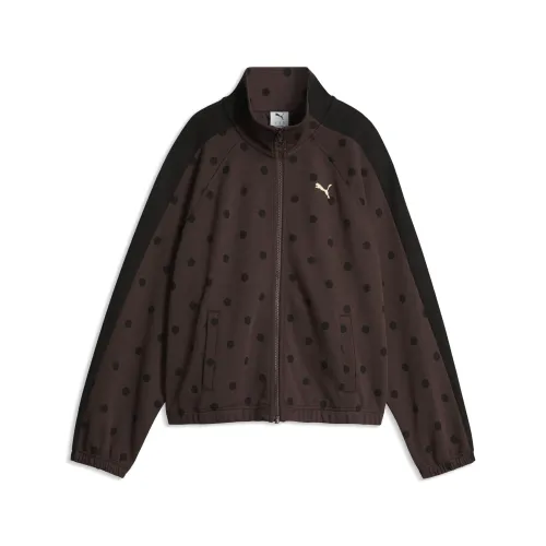 T7 Polka Dots Oversized Track Jacket Women in Brown () | Size Large - PUMA - Modalova