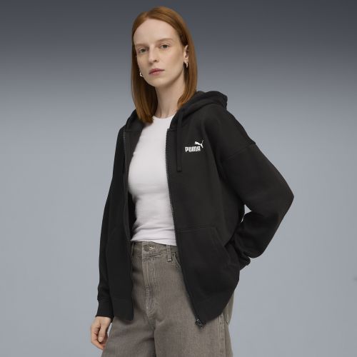 Felpa con cappuccio e zip integrale con logo ESS N. 1 Comfort da donna, Abbigliamento, Nero, XXS - PUMA - Modalova