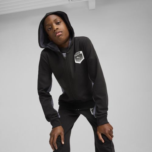 Sudadera con capucha y cremallera estampada Active Sports juvenil, Ropa, Negro, 5-6Y - PUMA - Modalova