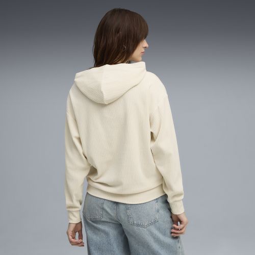 Sudadera con canalé de terciopelo y capucha Essentials Elevated Comfort para mujer, Ropa, Blanco, S - PUMA - Modalova