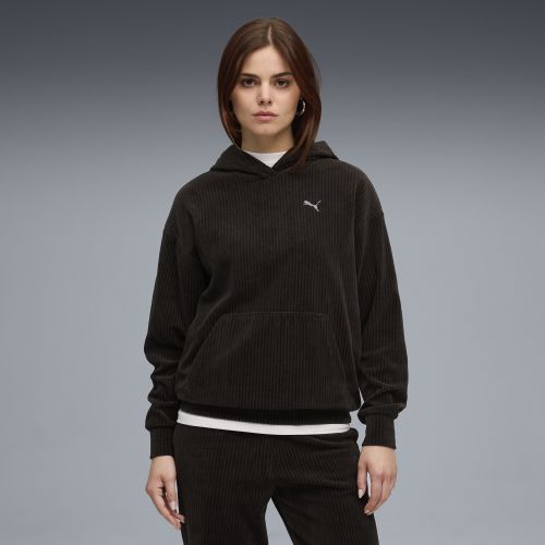 Sudadera con canalé de terciopelo y capucha Essentials Elevated Comfort para mujer, Ropa, Negro, S - PUMA - Modalova