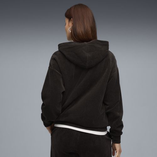 Felpa con cappuccio a coste Essentials Elevated da donna, Abbigliamento, Nero, S - PUMA - Modalova