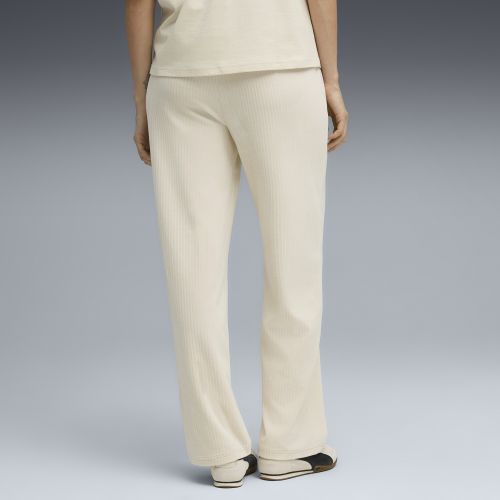 Pantalones con pernera recta y canalé de terciopelo Essentials Elevated para mujer, Ropa, Blanco, S - PUMA - Modalova