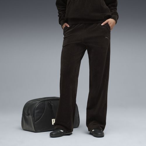 Pantalones con pernera recta y canalé de terciopelo Essentials Elevated para mujer, Ropa, Negro, S - PUMA - Modalova