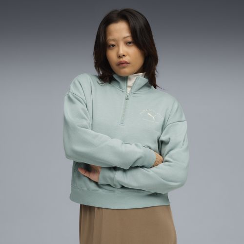Felpa con zip corta Class da donna, Abbigliamento, Verde, XXS - PUMA - Modalova