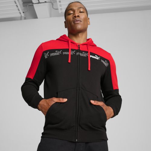 Felpa con cappuccio e zip integrale Around the Block da uomo, Abbigliamento, Rosso, XS - PUMA - Modalova