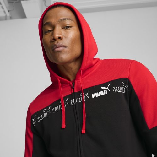 Felpa con cappuccio e zip integrale Around the Block da uomo, Abbigliamento, Rosso, XS - PUMA - Modalova