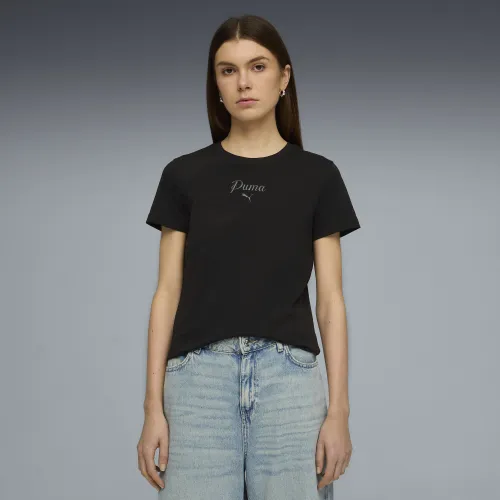 T-shirt Essentials Script da donna, Abbigliamento, Nero, XS - PUMA - Modalova