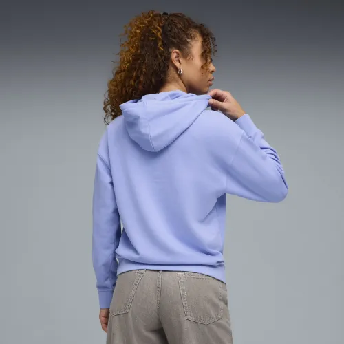 Felpa con cappuccio Essentials Script da donna, Abbigliamento, Viola, S - PUMA - Modalova