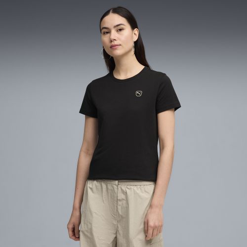 T-shirt Essentials Elevated da donna, Abbigliamento, Nero, XS - PUMA - Modalova