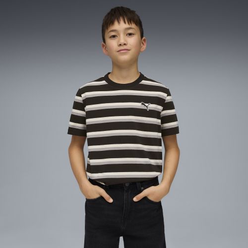 T-shirt a righe Essentials per ragazzi, Abbigliamento, Nero, 7-8Y - PUMA - Modalova