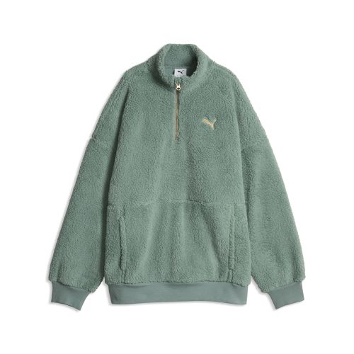 Sudadera Sherpa extragrande de media cremallera para mujer, Ropa, Verde, S - PUMA - Modalova