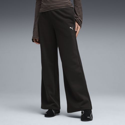 Pantaloni a gamba larga in pile Essentials Cat da donna, Abbigliamento, Nero, S - PUMA - Modalova