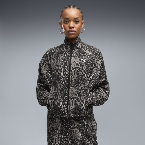 Sport Relaxed Animal Printed Full-Zip Jacket Women in Beige () | Size Large - PUMA - Modalova