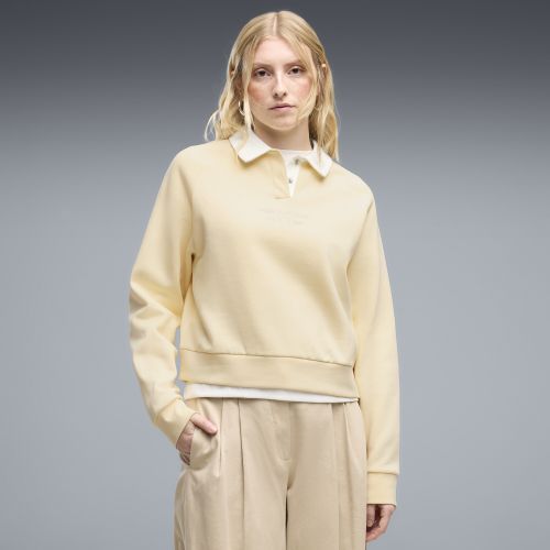Class Relaxed Long Sleeve Fleece Polo Women in Yellow () | Size Large - PUMA - Modalova