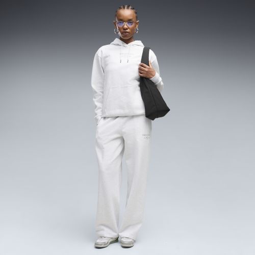 Class Straight Leg Fleece Pants Women in White | Size Large - PUMA - Modalova