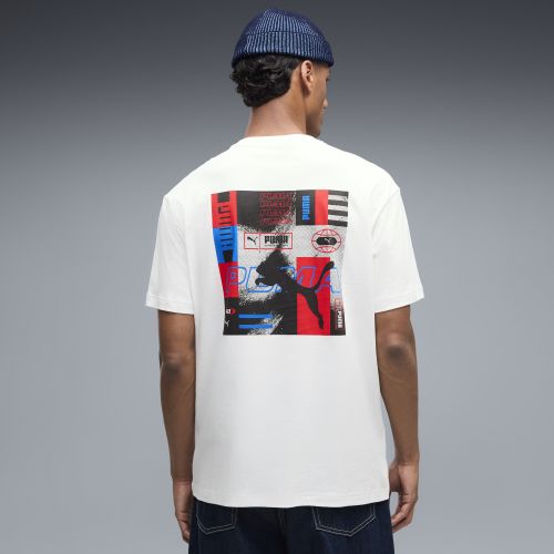 Camiseta Graphics Stacked de corte holgado para hombre, Ropa, Blanco, S - PUMA - Modalova