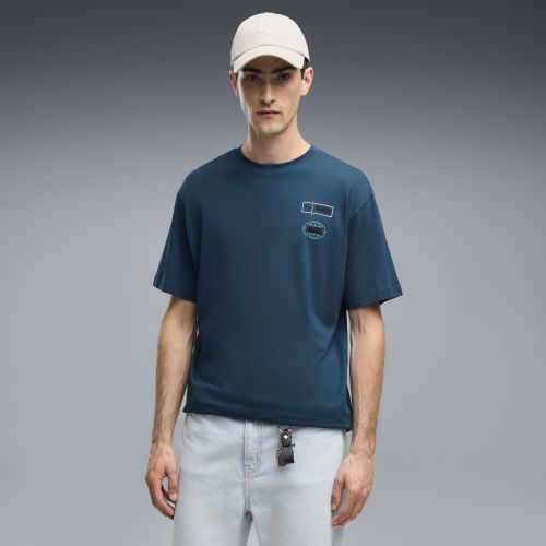 Camiseta Graphics Stacked de corte holgado para hombre, Ropa, Azul, S - PUMA - Modalova