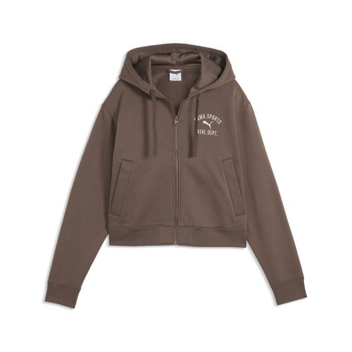 Sudadera de estilo universitario Varsity con capucha y cremallera para mujer, Ropa, Marrón, XXS - PUMA - Modalova