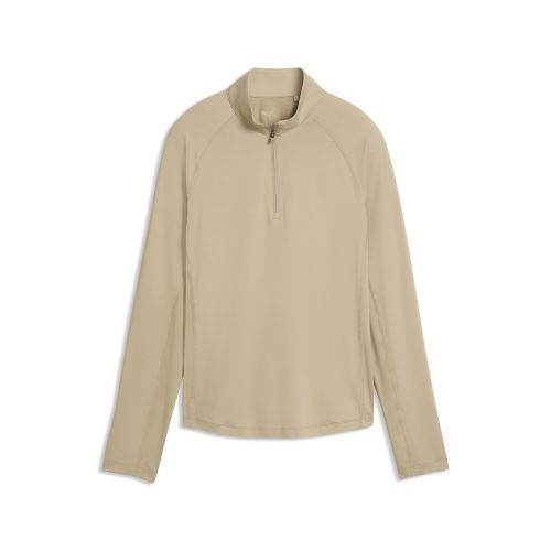 YOU-V Solid Quarter-Zip Golf Top Women in Beige | Size Large - PUMA - Modalova