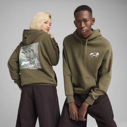 Sudadera holgada con capucha y estampado FUTURE..ARCHIVE, Ropa, Verde, L - PUMA - Modalova