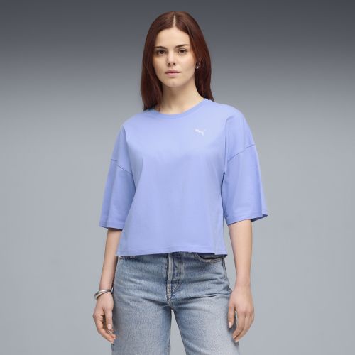 Camiseta crop extragrande WARDROBE ESS para mujer, Ropa, Morado, XS - PUMA - Modalova